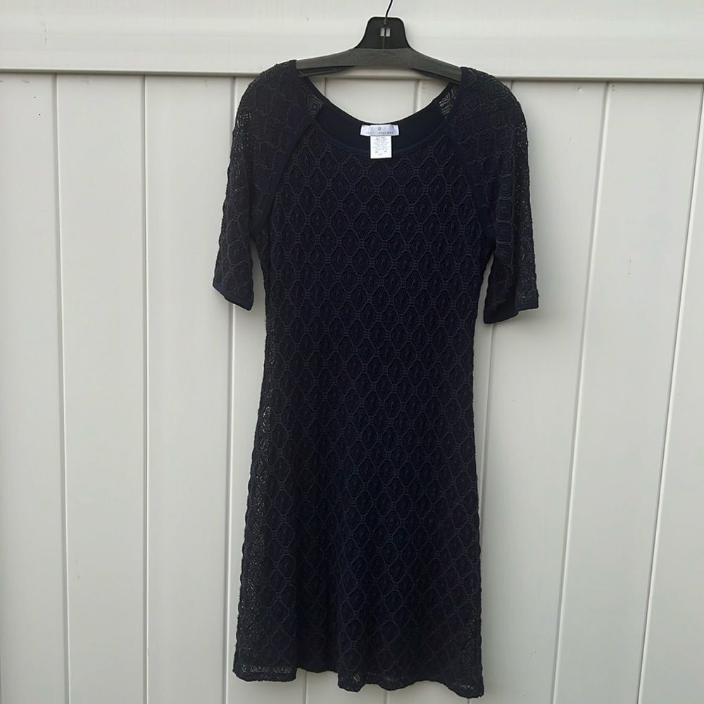 Papillon Blanc Dress navy blue